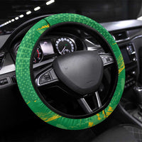 Brazil Football Steering Wheel Cover Vamos Selecao Brushes Style - Wonder Print Shop
