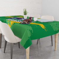 Custom Brazil Football Tablecloth Vamos Selecao Brushes Style - Wonder Print Shop
