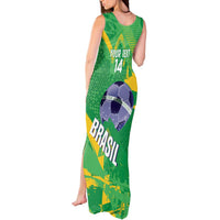 Custom Brazil Football Tank Maxi Dress Vamos Selecao Brushes Style - Wonder Print Shop