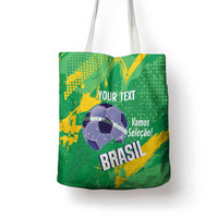 Custom Brazil Football Tote Bag Vamos Selecao Brushes Style - Wonder Print Shop