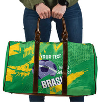 Custom Brazil Football Travel Bag Vamos Selecao Brushes Style - Wonder Print Shop