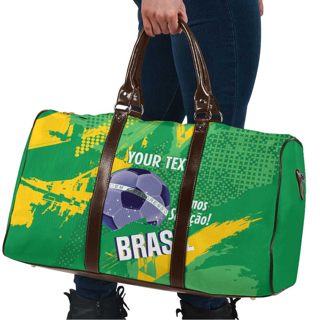 Custom Brazil Football Travel Bag Vamos Selecao Brushes Style - Wonder Print Shop