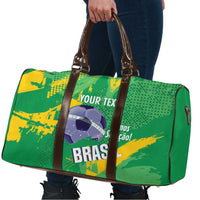 Custom Brazil Football Travel Bag Vamos Selecao Brushes Style - Wonder Print Shop