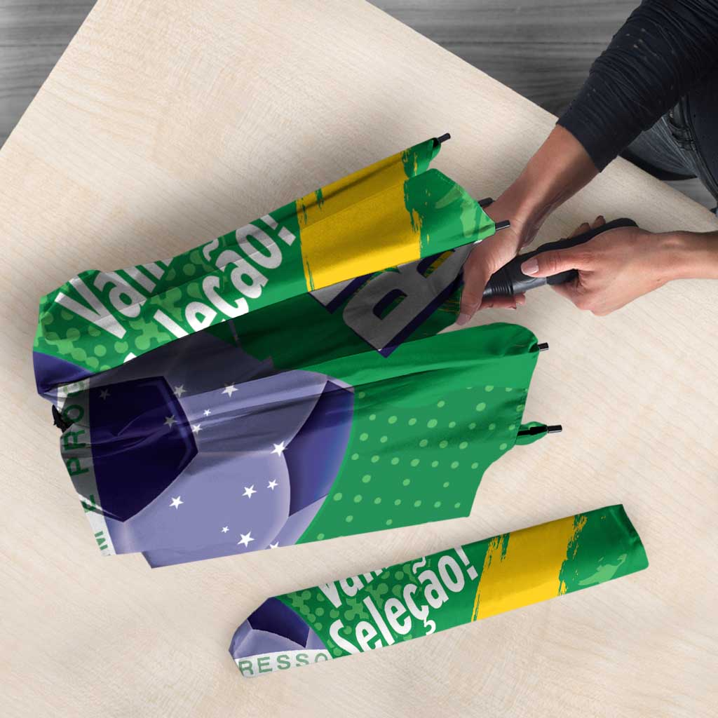 Custom Brazil Football Umbrella Vamos Selecao Brushes Style - Wonder Print Shop