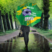 Custom Brazil Football Umbrella Vamos Selecao Brushes Style - Wonder Print Shop
