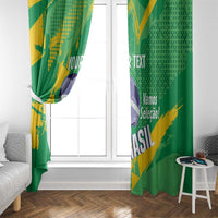 Custom Brazil Football Window Curtain Vamos Selecao Brushes Style - Wonder Print Shop