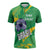 Custom Brazil Football Zipper Polo Shirt Vamos Selecao Brushes Style - Wonder Print Shop