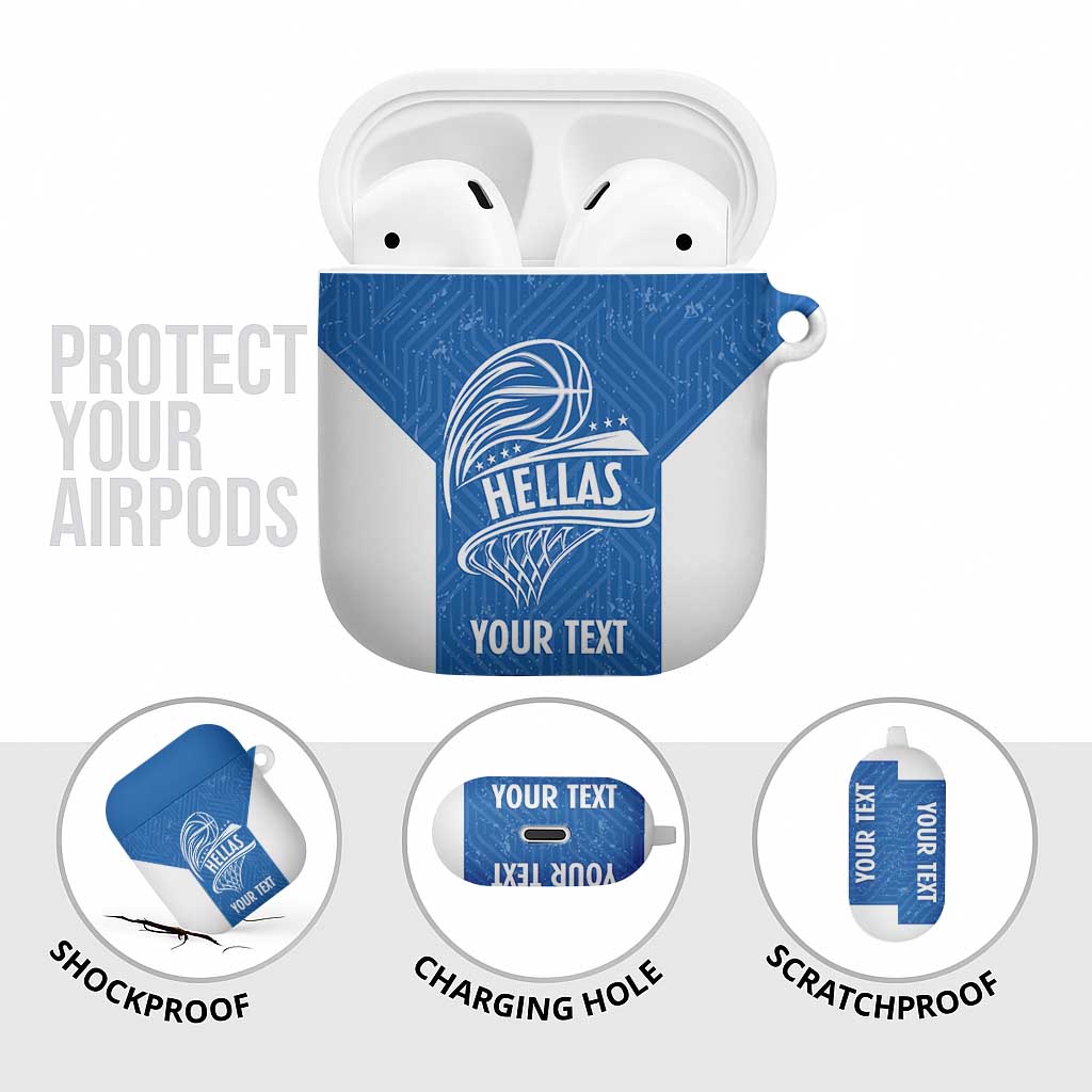 Greece Basketball Custom AirPods Case Go Hellas Blue Version - Wonder Print Shop