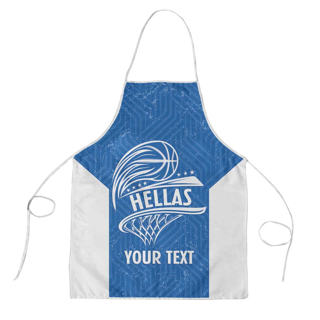 Greece Basketball Custom Apron Go Hellas Blue Version - Wonder Print Shop