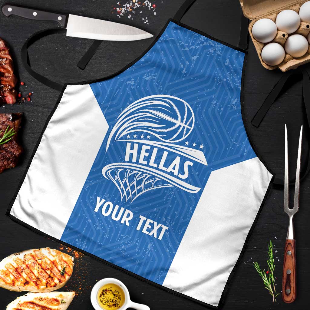 Greece Basketball Custom Apron Go Hellas Blue Version - Wonder Print Shop