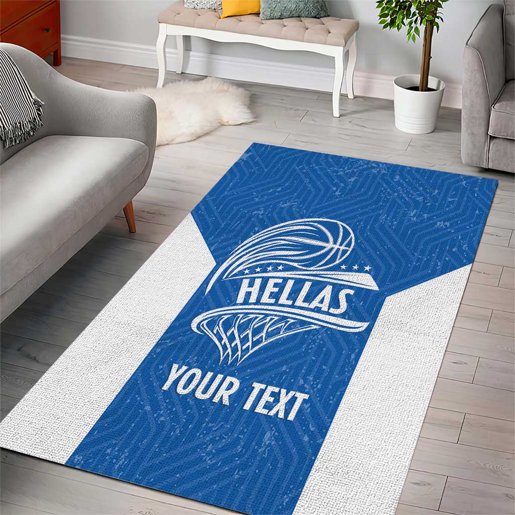 Greece Basketball Custom Area Rug Go Hellas Blue Version - Wonder Print Shop