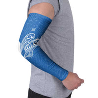 Greece Basketball Custom Arm Sleeves Go Hellas Blue Version - Wonder Print Shop