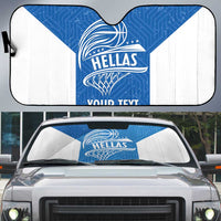 Greece Basketball Custom Auto Sun Shade Go Hellas Blue Version - Wonder Print Shop