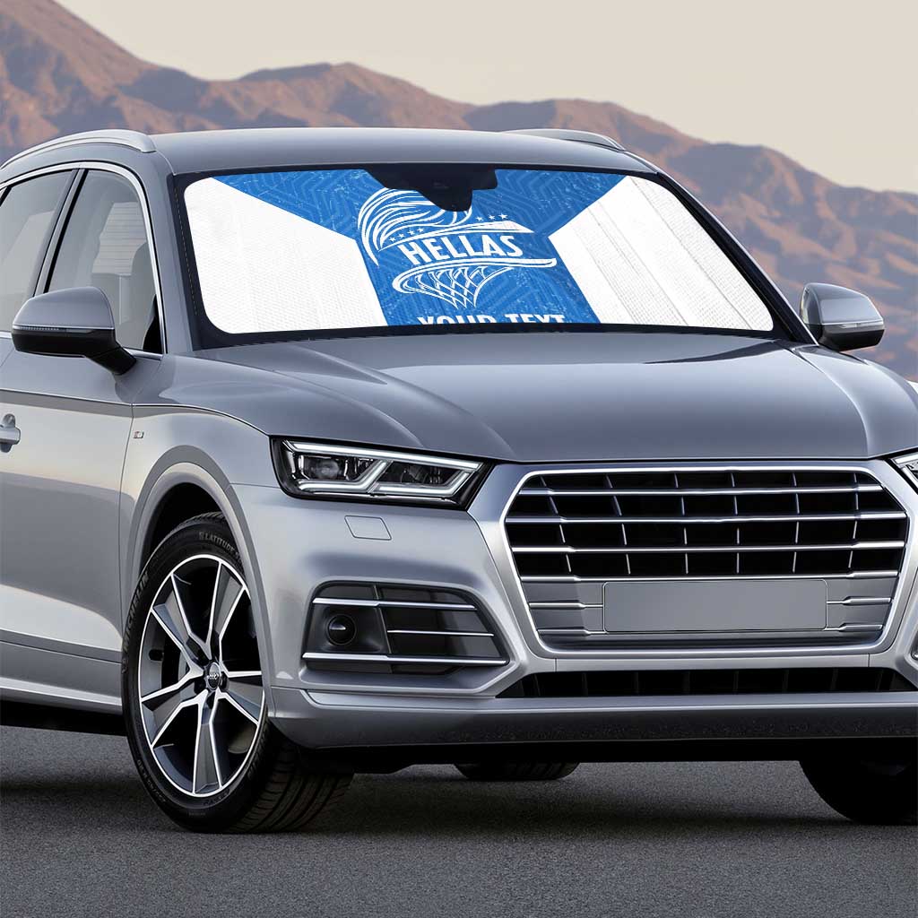 Greece Basketball Custom Auto Sun Shade Go Hellas Blue Version - Wonder Print Shop