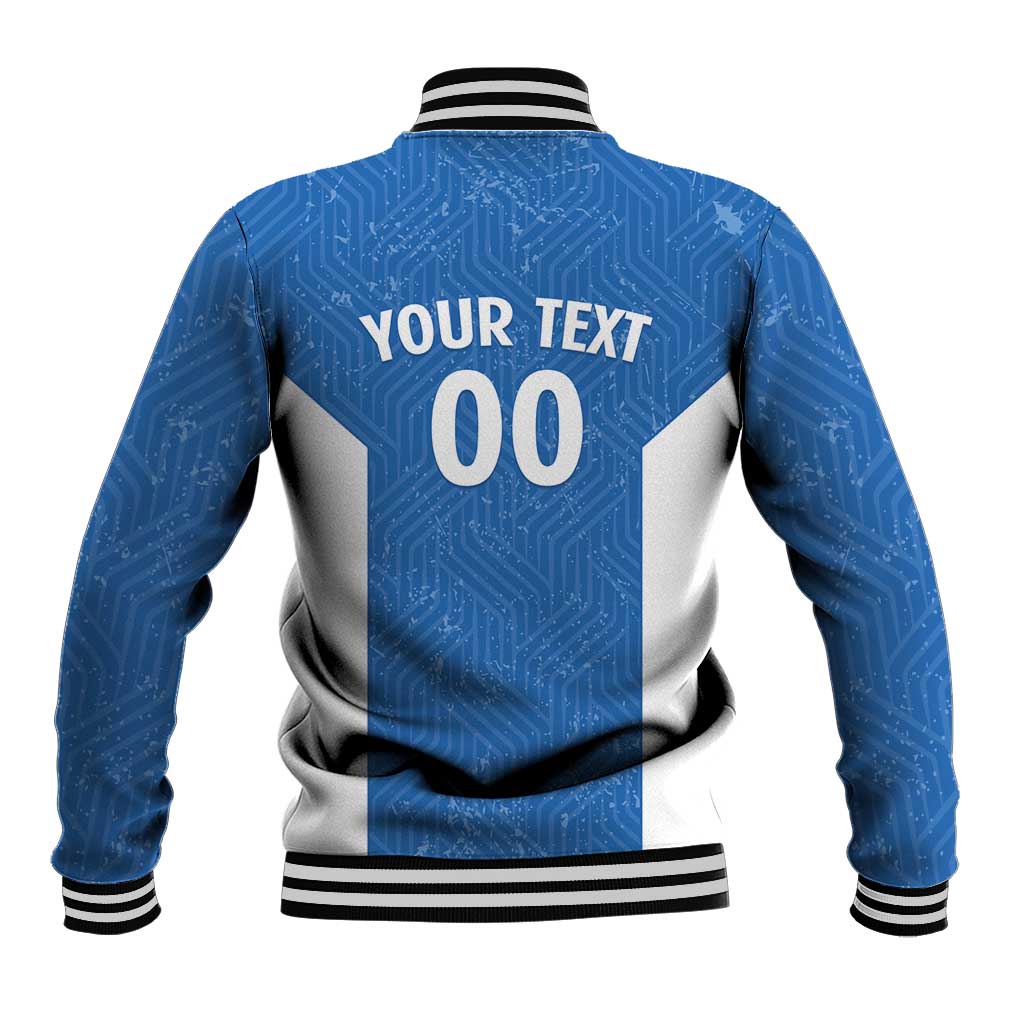 Greece Basketball Custom Baseball Jacket Go Hellas Blue Version - Wonder Print Shop