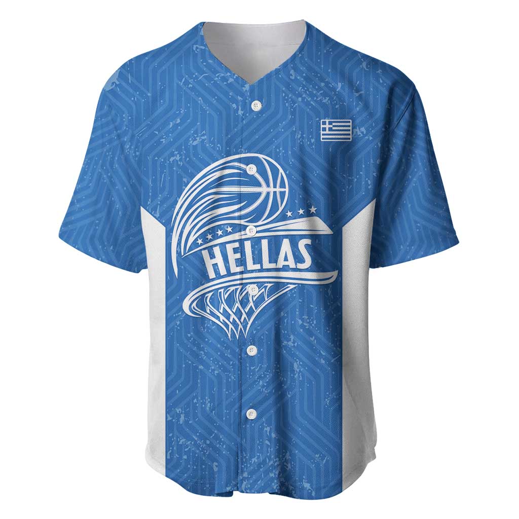 Greece Basketball Custom Baseball Jersey Go Hellas Blue Version - Wonder Print Shop