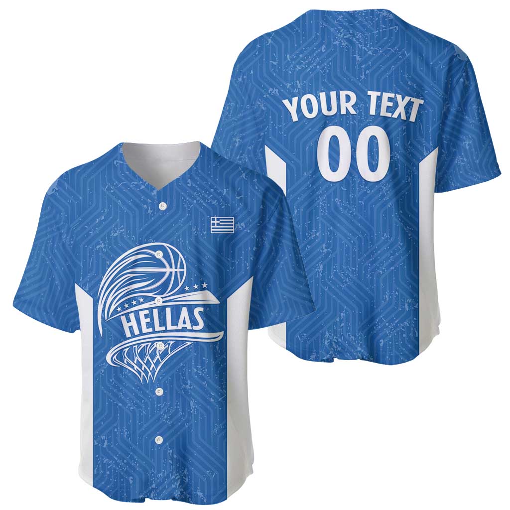 Greece Basketball Custom Baseball Jersey Go Hellas Blue Version - Wonder Print Shop