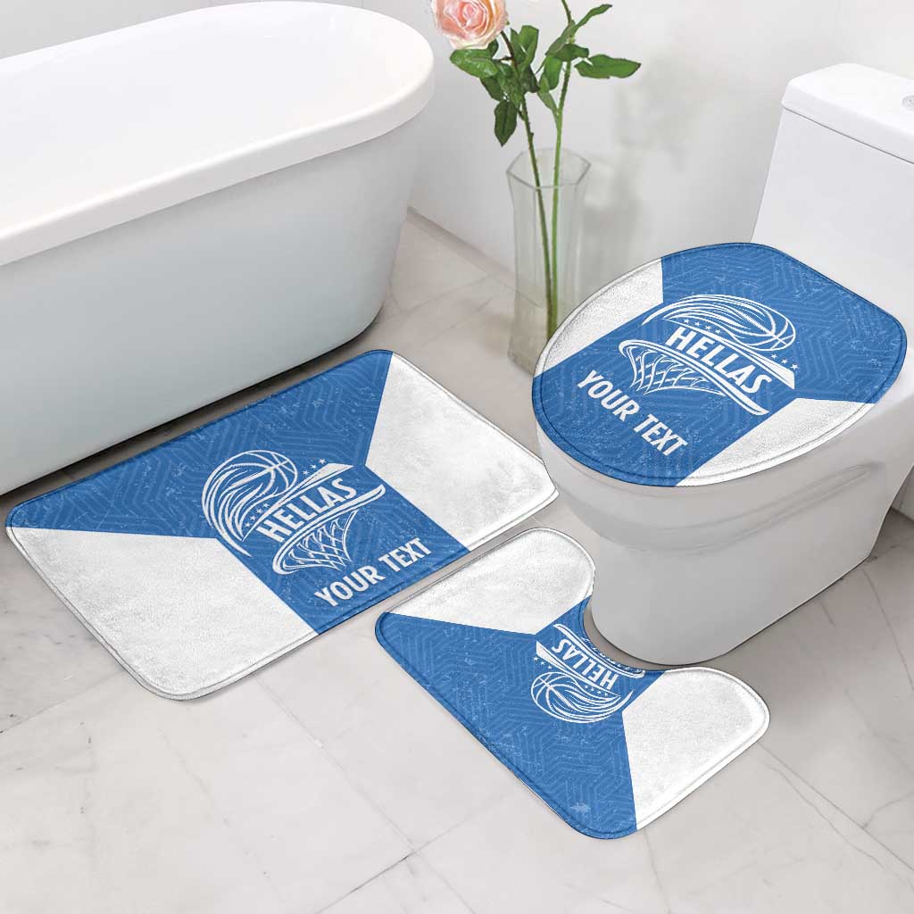 Greece Basketball Custom Bathroom Set Go Hellas Blue Version - Wonder Print Shop
