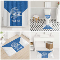 Greece Basketball Custom Bathroom Set Go Hellas Blue Version - Wonder Print Shop
