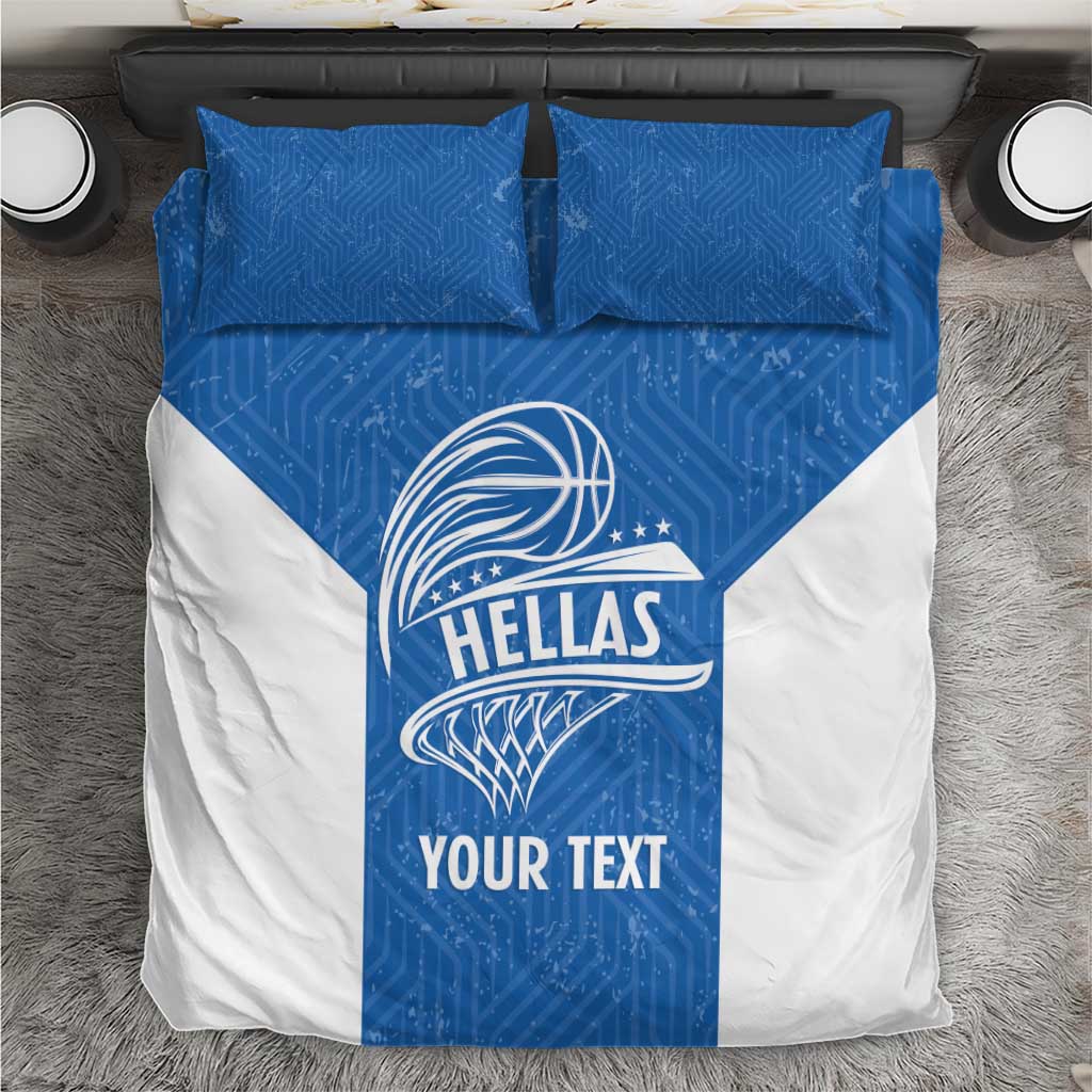 Greece Basketball Custom Bedding Set Go Hellas Blue Version - Wonder Print Shop