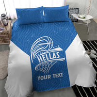 Greece Basketball Custom Bedding Set Go Hellas Blue Version - Wonder Print Shop