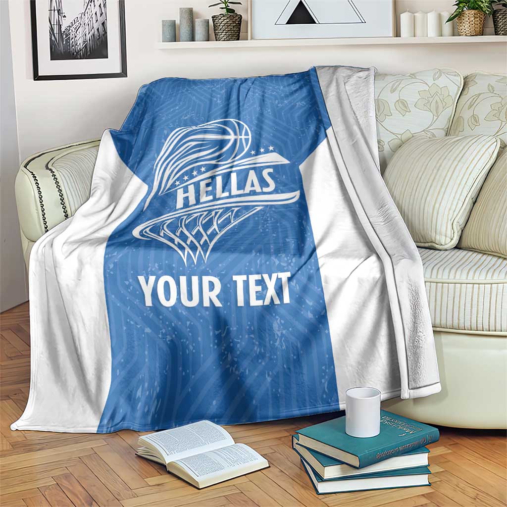 Greece Basketball Custom Blanket Go Hellas Blue Version - Wonder Print Shop