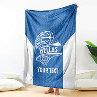 Greece Basketball Custom Blanket Go Hellas Blue Version - Wonder Print Shop