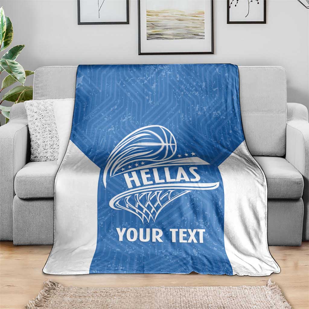 Greece Basketball Custom Blanket Go Hellas Blue Version - Wonder Print Shop