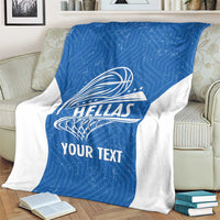 Greece Basketball Custom Blanket Go Hellas Blue Version - Wonder Print Shop