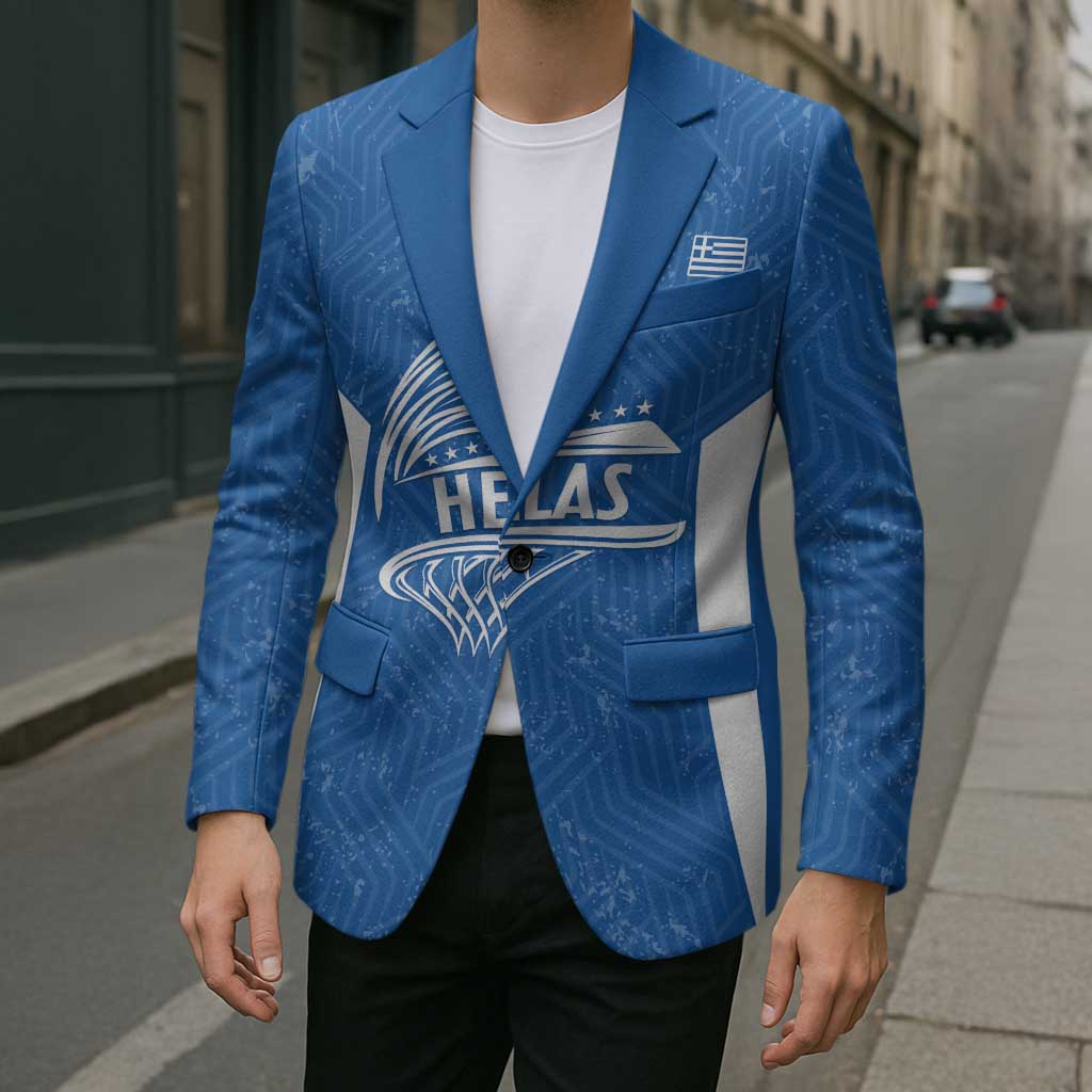 Greece Basketball Custom Blazer Go Hellas Blue Version - Wonder Print Shop