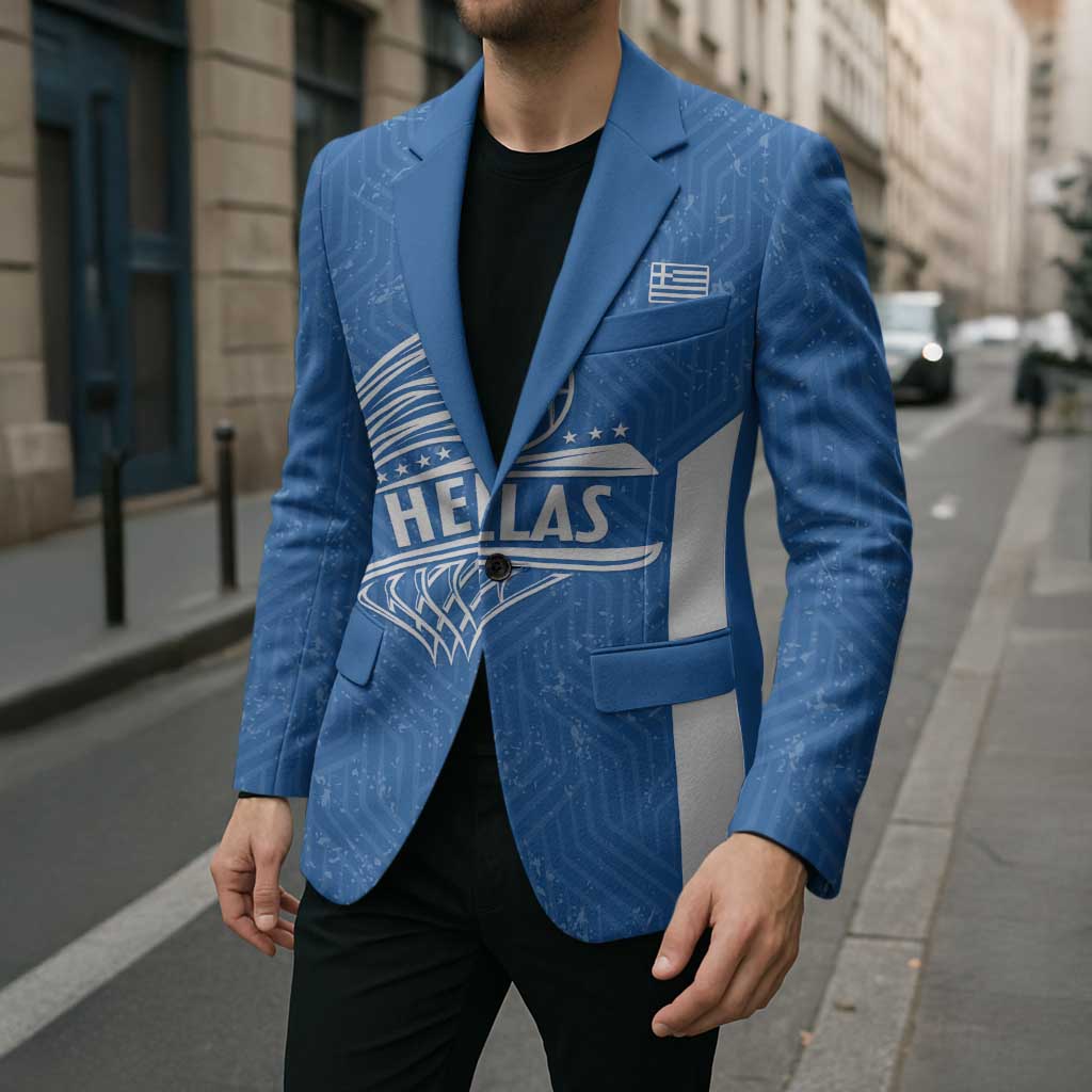 Greece Basketball Custom Blazer Go Hellas Blue Version - Wonder Print Shop