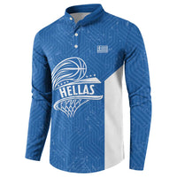 Greece Basketball Custom Button Sweatshirt Go Hellas Blue Version - Wonder Print Shop