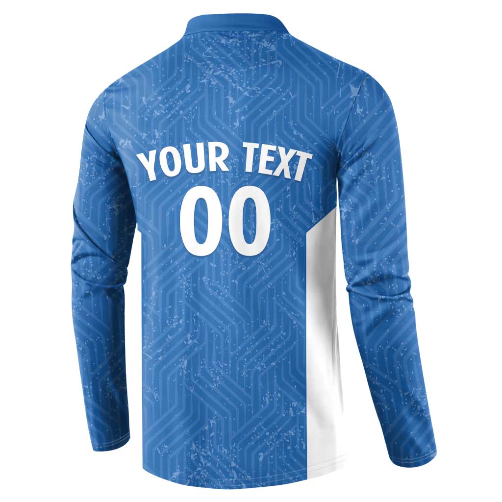 Greece Basketball Custom Button Sweatshirt Go Hellas Blue Version - Wonder Print Shop