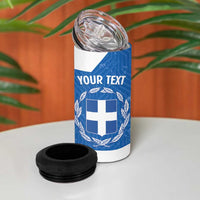 Greece Basketball Custom 4 in 1 Can Cooler Tumbler Go Hellas Blue Version - Wonder Print Shop