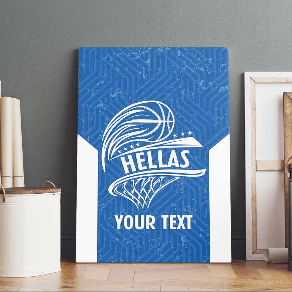 Greece Basketball Custom Canvas Wall Art Go Hellas Blue Version - Wonder Print Shop