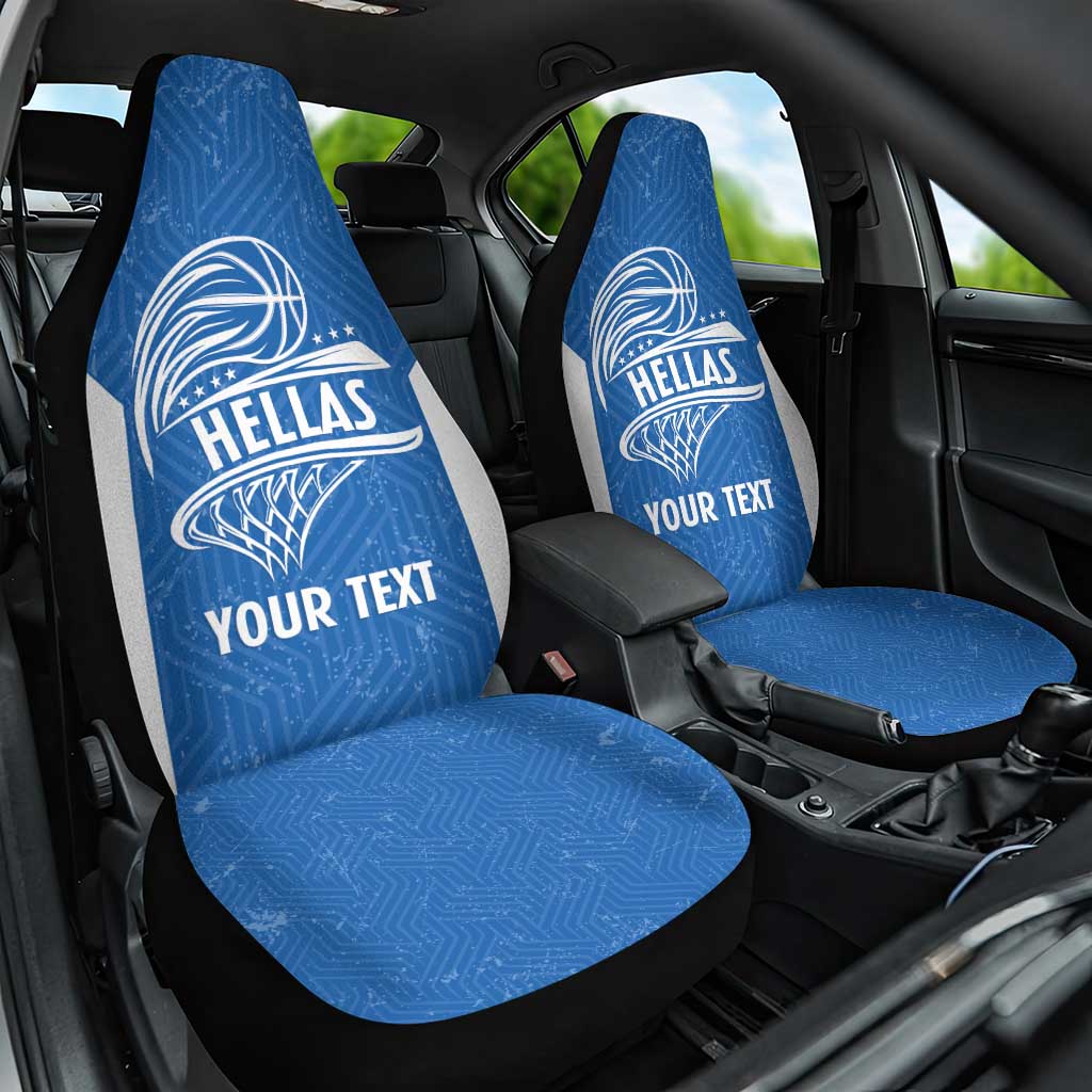Greece Basketball Custom Car Seat Cover Go Hellas Blue Version - Wonder Print Shop