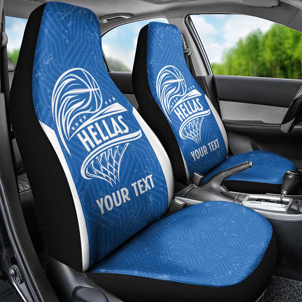 Greece Basketball Custom Car Seat Cover Go Hellas Blue Version - Wonder Print Shop