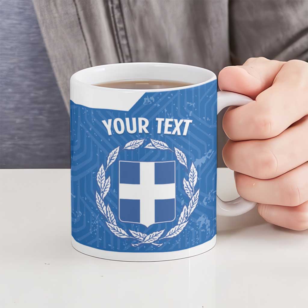 Greece Basketball Custom Ceramic Mug Go Hellas Blue Version - Wonder Print Shop
