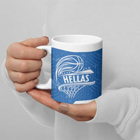 Greece Basketball Custom Ceramic Mug Go Hellas Blue Version - Wonder Print Shop