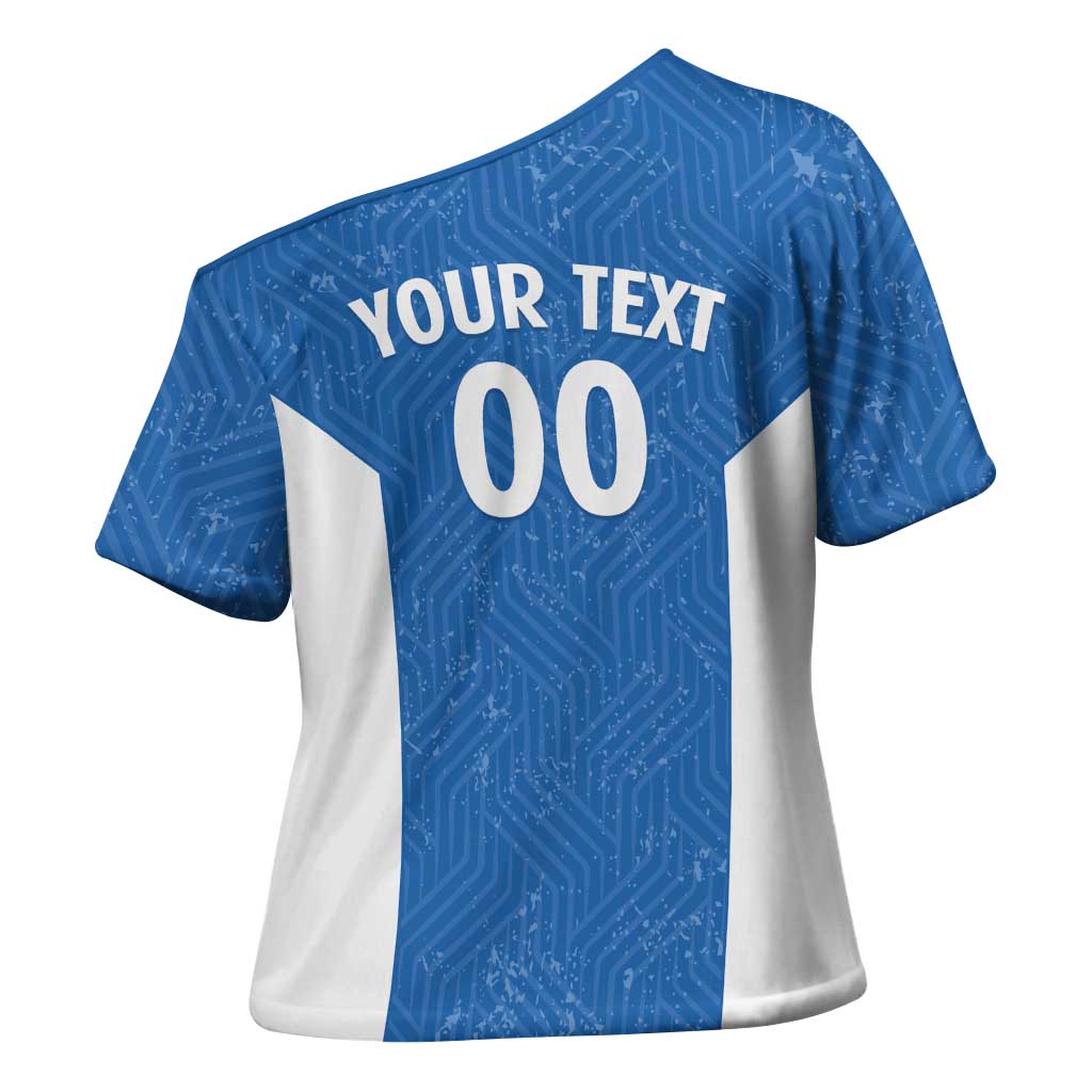 Greece Basketball Custom Cross Shoulder Shirt Go Hellas Blue Version - Wonder Print Shop