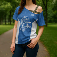 Greece Basketball Custom Cross Shoulder Shirt Go Hellas Blue Version - Wonder Print Shop