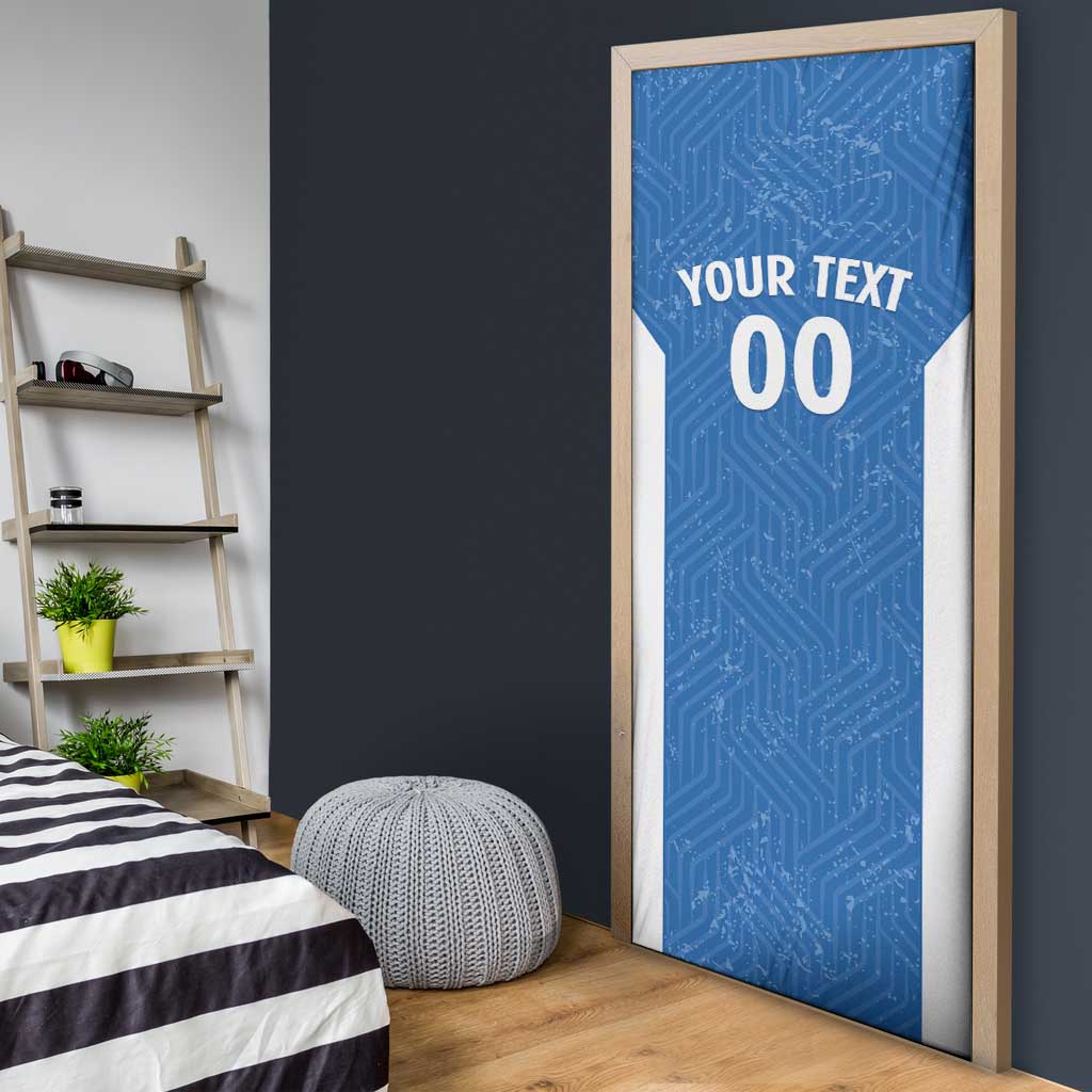 Greece Basketball Custom Door Cover Go Hellas Blue Version - Wonder Print Shop