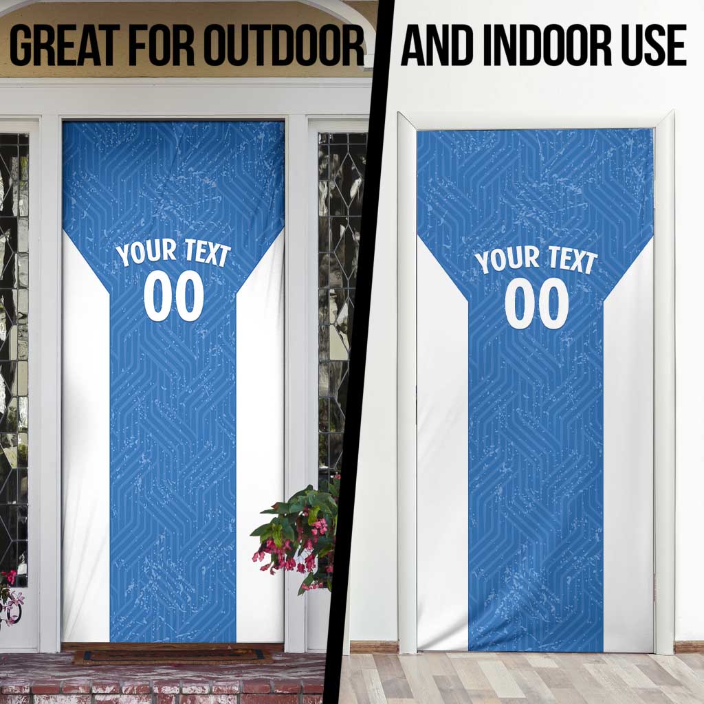 Greece Basketball Custom Door Cover Go Hellas Blue Version - Wonder Print Shop