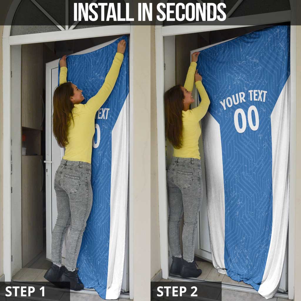 Greece Basketball Custom Door Cover Go Hellas Blue Version - Wonder Print Shop
