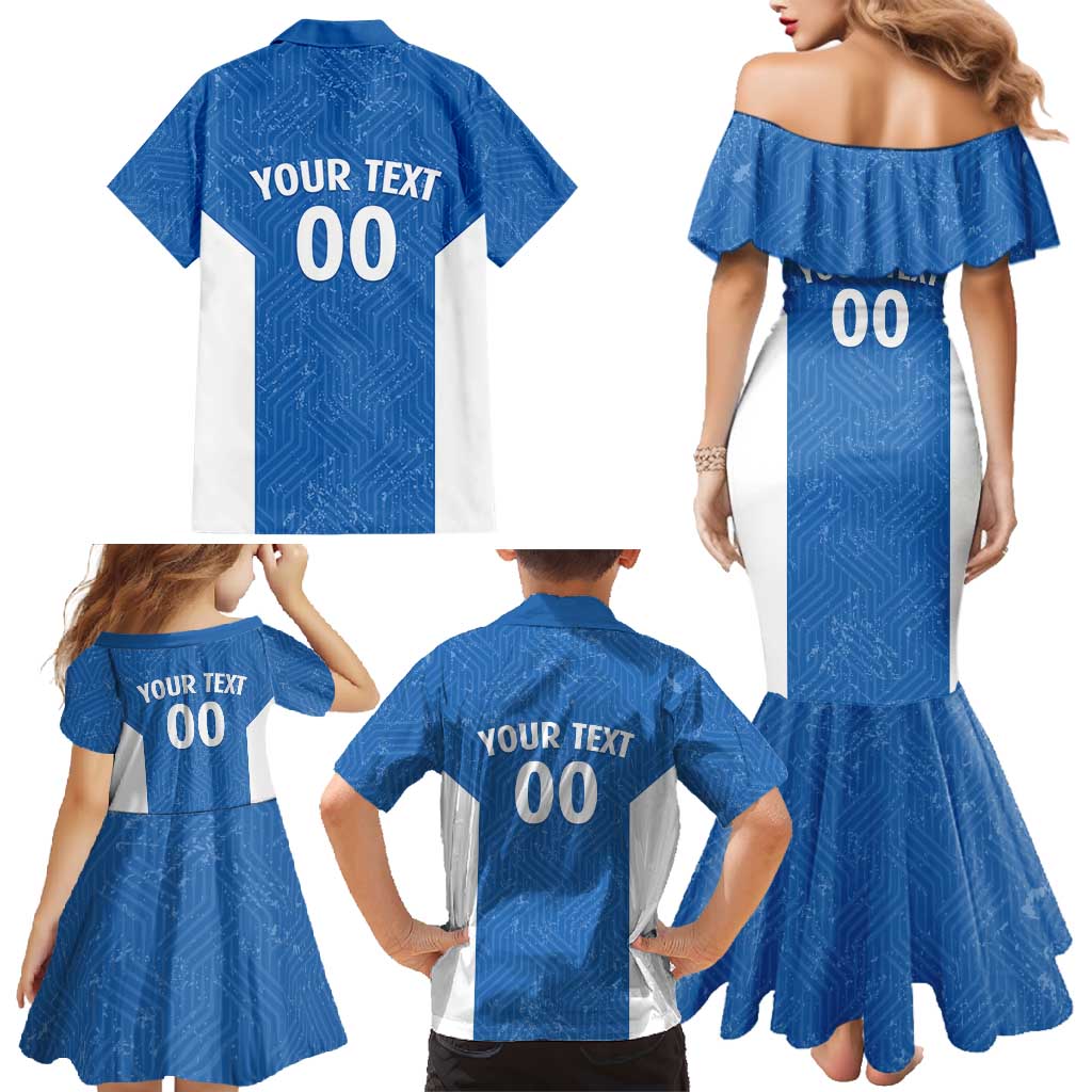 Greece Basketball Custom Family Matching Mermaid Dress and Hawaiian Shirt Go Hellas Blue Version - Wonder Print Shop