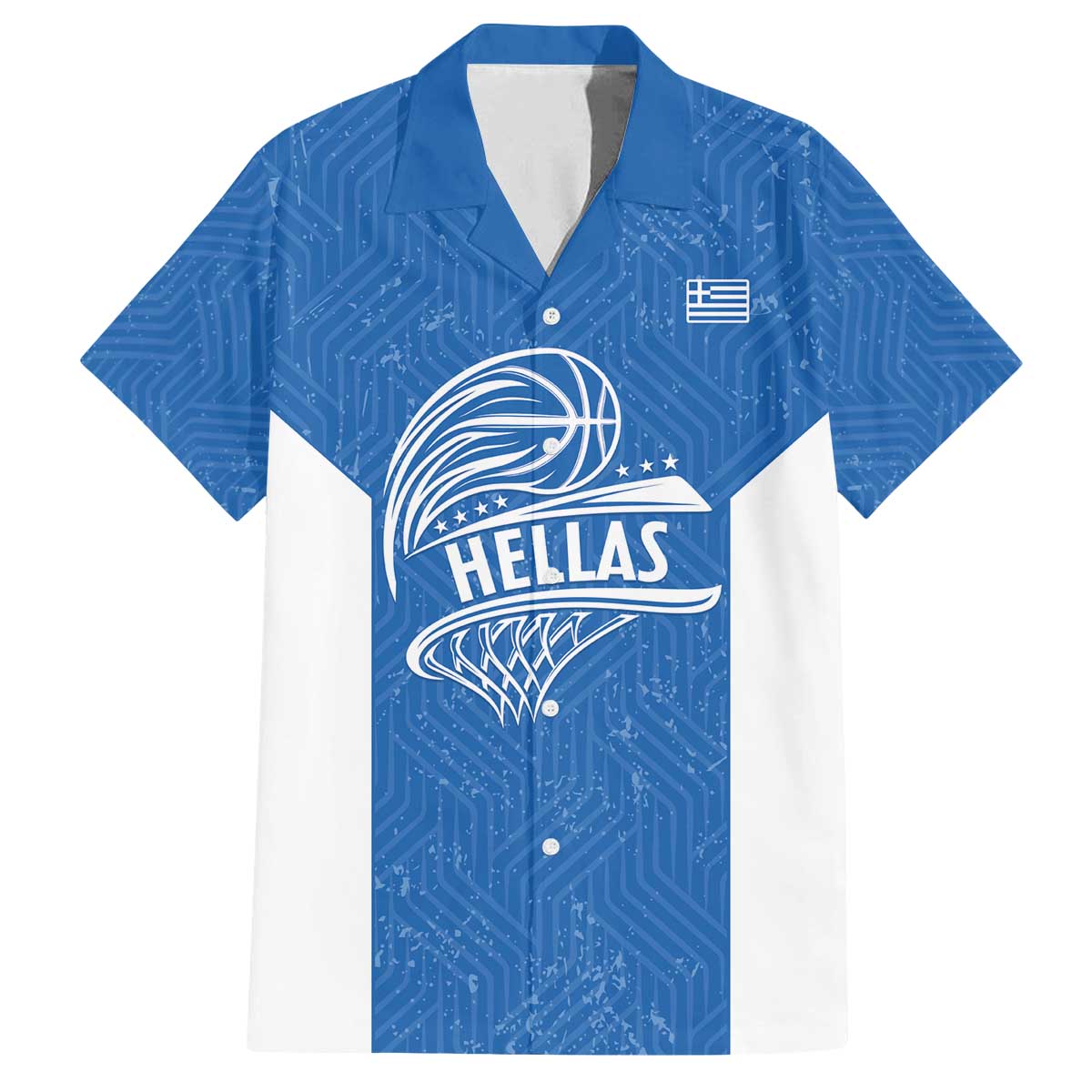 Greece Basketball Custom Family Matching Off The Shoulder Long Sleeve Dress and Hawaiian Shirt Go Hellas Blue Version - Wonder Print Shop