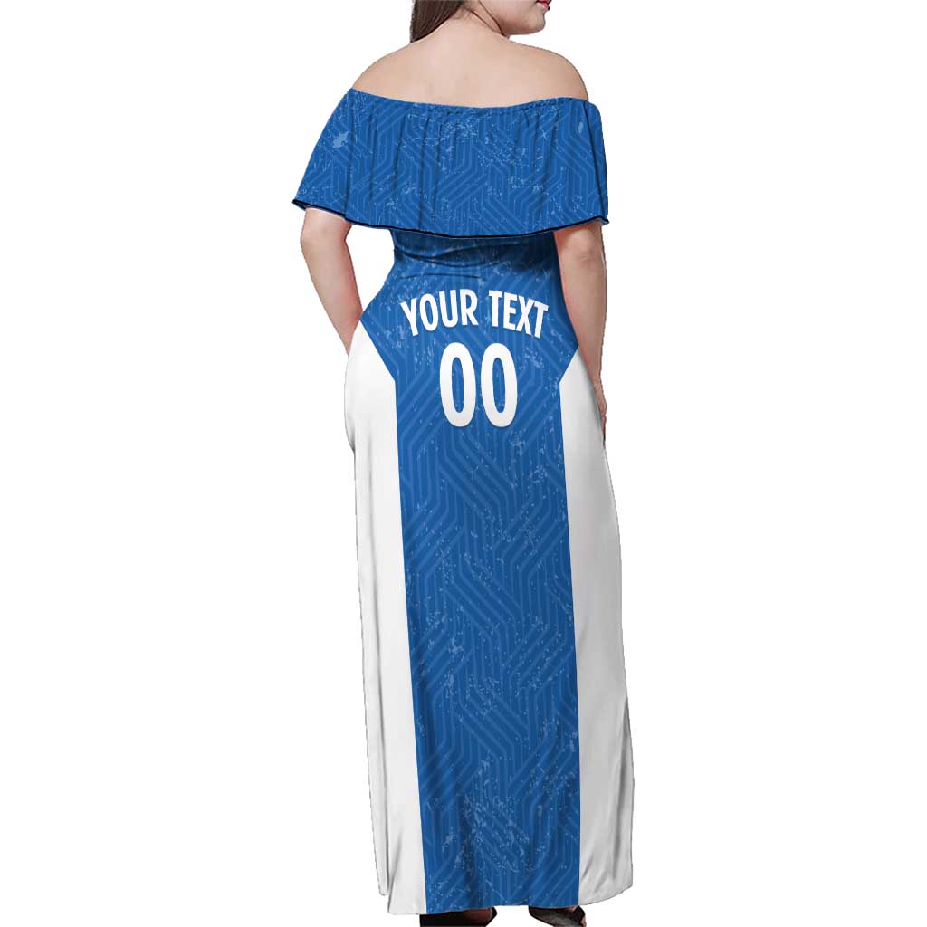 Greece Basketball Custom Family Matching Off Shoulder Maxi Dress and Hawaiian Shirt Go Hellas Blue Version - Wonder Print Shop