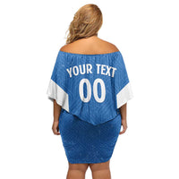 Greece Basketball Custom Family Matching Off Shoulder Short Dress and Hawaiian Shirt Go Hellas Blue Version - Wonder Print Shop