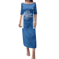 Greece Basketball Custom Family Matching Puletasi and Hawaiian Shirt Go Hellas Blue Version - Wonder Print Shop