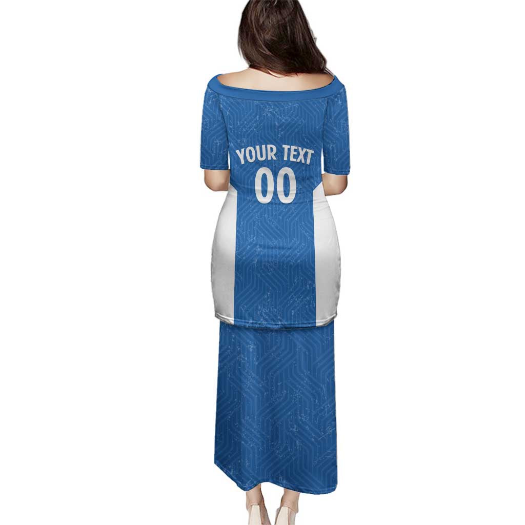 Greece Basketball Custom Family Matching Puletasi and Hawaiian Shirt Go Hellas Blue Version - Wonder Print Shop